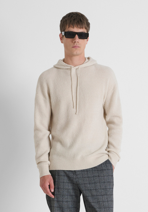 PULL À CAPUCHE COUPE REGULAR EN MÉLANGE DE LAINE ET DE MOHAIR - Pulls | Antony Morato Online Shop
