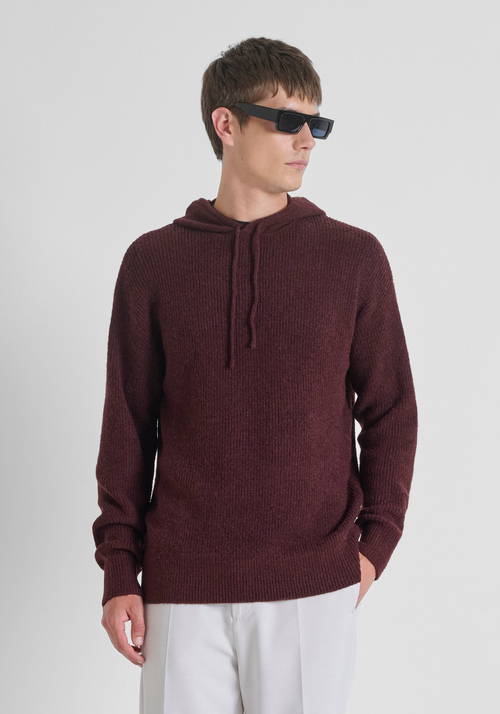MAGLIA CON CAPPUCCIO REGULAR FIT IN MISTO LANA MOHAIR - Maglieria Uomo | Antony Morato Online Shop