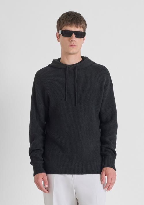 REGULAR FIT-PULLOVER MIT KAPUZE AUS MOHAIR-WOLL-MISCHUNG - Regular-Fit-Pullover | Antony Morato Online Shop