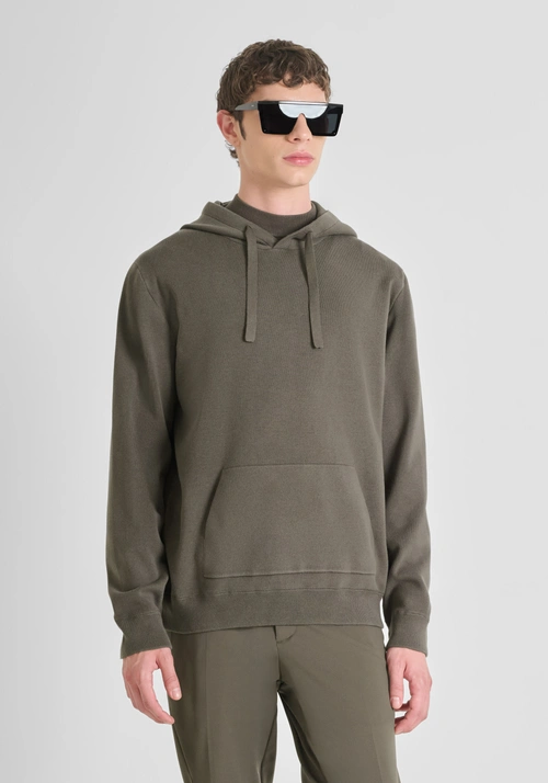 MAGLIA CON CAPPUCCIO RELAXED FIT IN MISTO COTONE TOCCO MORBIDO - Maglieria Uomo | Antony Morato Online Shop