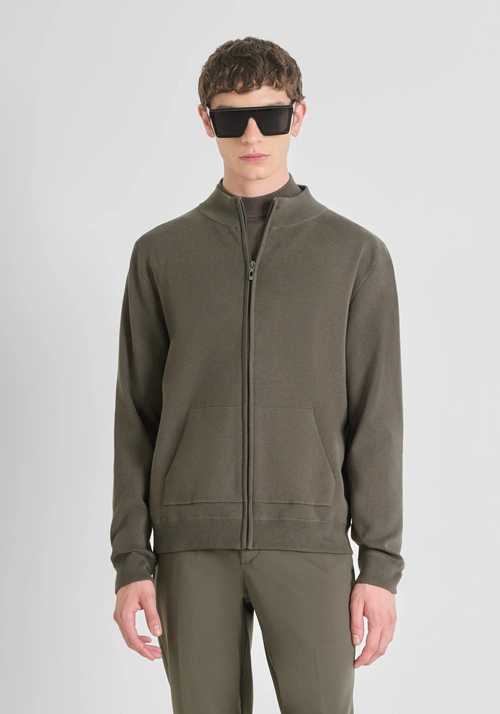 MAGLIA CON ZIP RELAXED FIT IN MISTO COTONE TOCCO MORBIDO - Maglieria Uomo | Antony Morato Online Shop