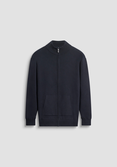 MAGLIA CON ZIP RELAXED FIT IN MISTO COTONE TOCCO MORBIDO - Maglieria Uomo | Antony Morato Online Shop