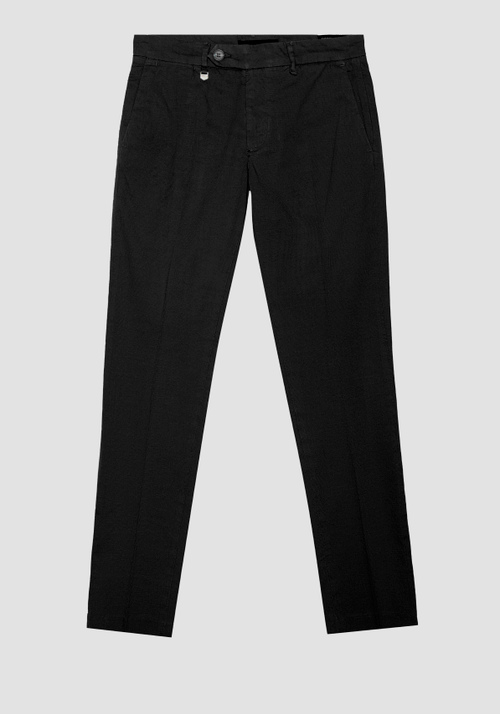 BRYAN SKINNY FIT MICRO ARMORED ELASTIC COTTON TROUSERS - Men's Trousers | Antony Morato Online Shop