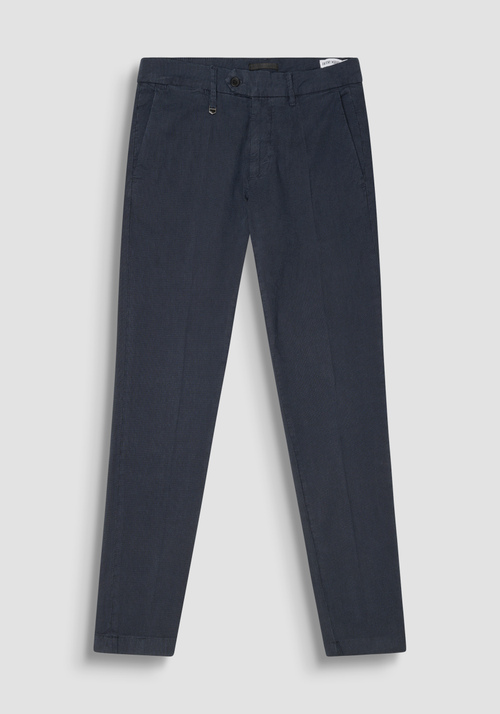 SKINNY FIT TROUSERS "BRYAN" STRETCH DOBBY COTTON - Men's Trousers | Antony Morato Online Shop