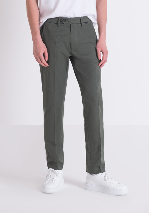 MARK SLIM FIT TROUSERS IN ELASTIC COTTON TWILL - Men's Trousers | Antony Morato Online Shop
