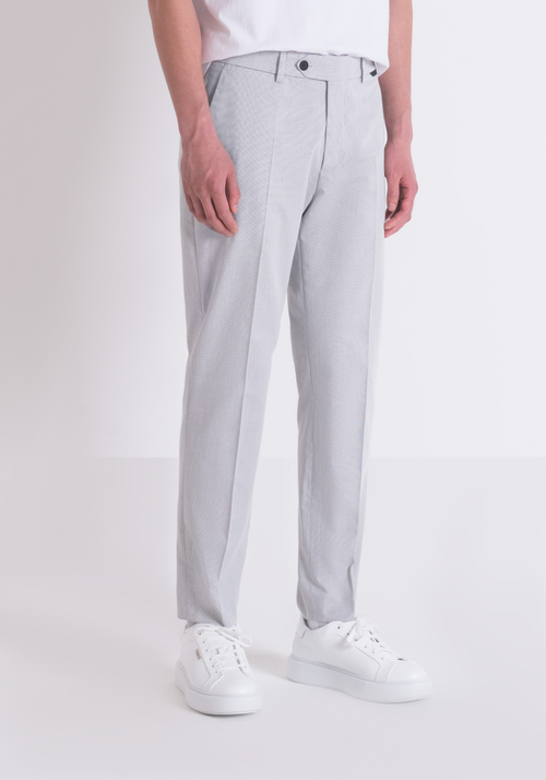 MARK SLIM FIT TROUSERS IN ARMORED COTTON BLEND FABRIC - Men's Trousers | Antony Morato Online Shop