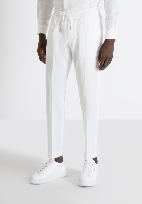 NEIL REGULAR FIT TROUSERS IN FLAMED LYOCELL COTTON BLEND - Men's Trousers | Antony Morato Online Shop
