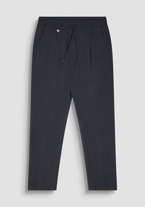 "NEIL" VISCOSE BLEND REGULAR FIT TROUSERS WITH DRAWSTRING - Men's Suit Separate | Antony Morato Online Shop