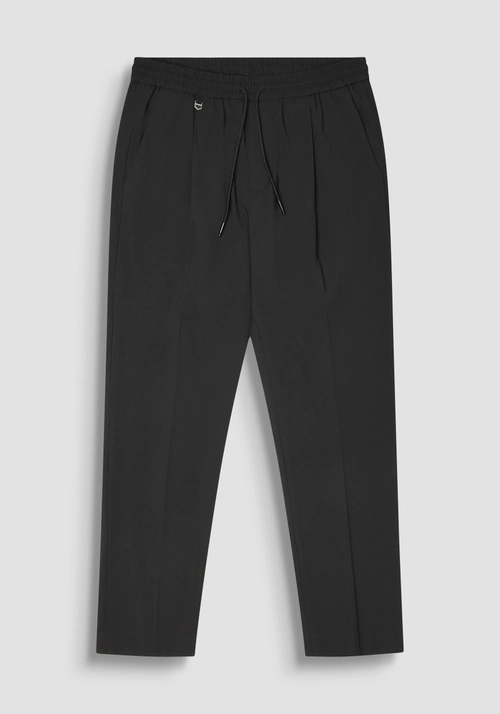 "NEIL" VISCOSE BLEND REGULAR FIT TROUSERS WITH DRAWSTRING - Men's Suit Separate | Antony Morato Online Shop