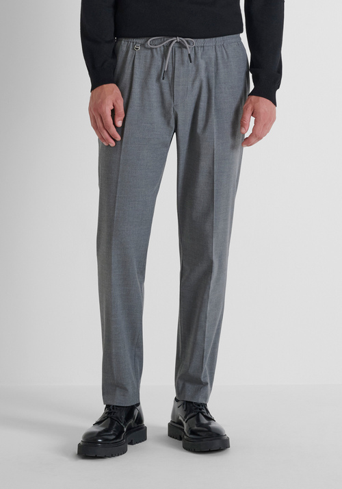 REGULAR FIT "NEIL" TROUSERS IN STRETCH VISCOSE BLEND - Men's Trousers | Antony Morato Online Shop