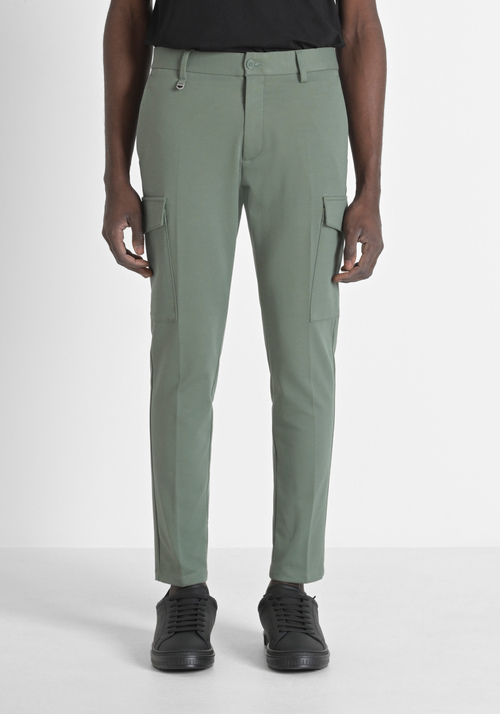 PANTALON REGULAR FIT « NEIL » EN VISCOSE MÉLANGÉE AVEC CORDON DE SERRAGE - Pantalons | Antony Morato Online Shop