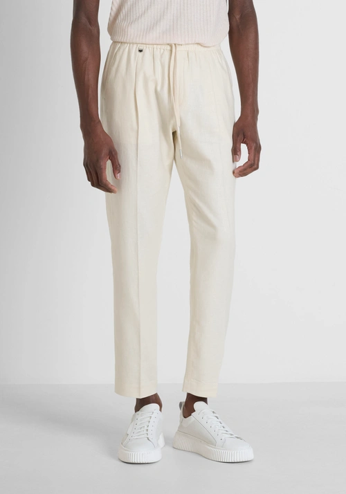TROUSERS REGULAR FIT "NEIL" IN LINEN BLEND FABRIC - Herren Anzug-Sets | Antony Morato Online Shop