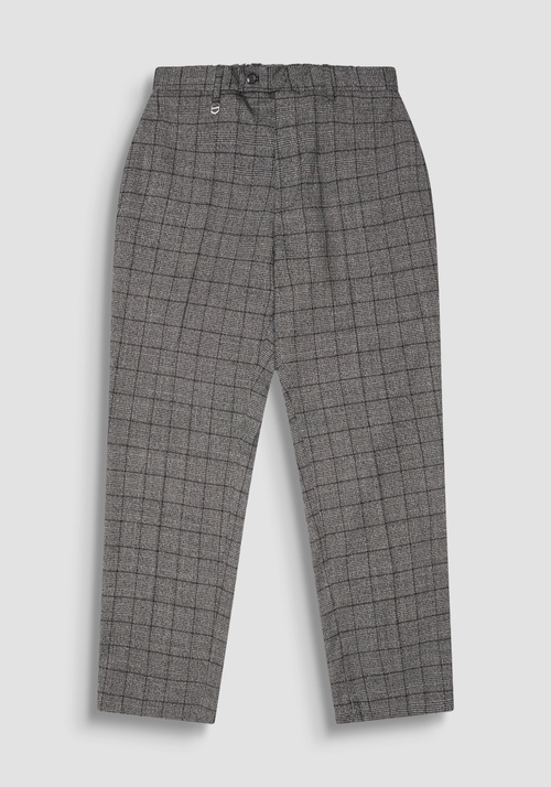 RELAXED FIT TROUSERS "EVAN" VISCOSE BLEND WITH PATTERN - Men's Trousers | Antony Morato Online Shop
