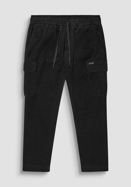 VELVET REGULAR FIT TROUSERS "PHILIP" - Total Black Outfit | Antony Morato Online Shop