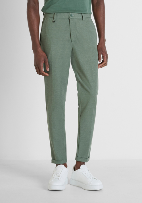 "ASHE" SUPER SKINNY FIT STRETCH PIQUE TROUSERS - Men's Trousers | Antony Morato Online Shop