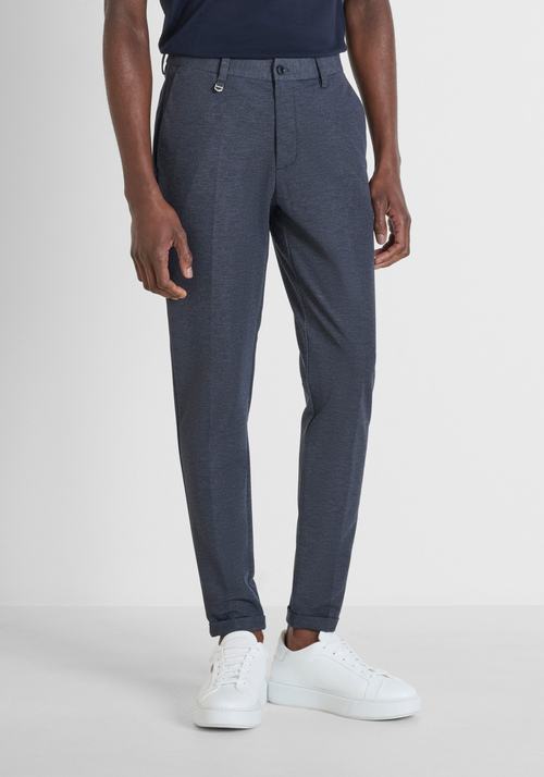 "ASHE" SUPER SKINNY FIT STRETCH PIQUE TROUSERS - Men's Trousers | Antony Morato Online Shop
