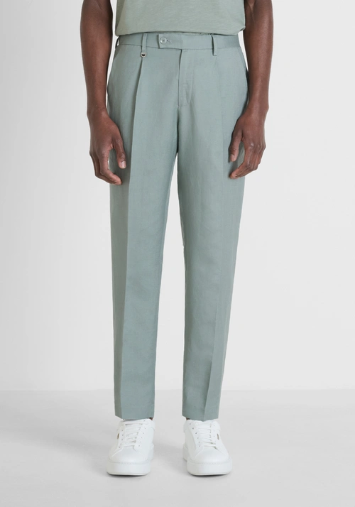 REGULAR FIT TROUSERS "LUIS" IN SLUB LINEN BLEND - Abbigliamento uomo | Antony Morato Online Shop