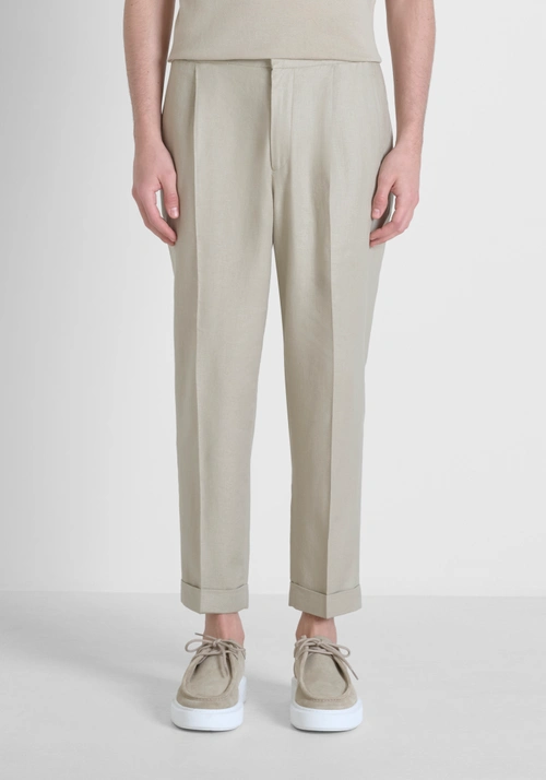 KNÖCHELLANGE HOSE „ERIC“ AUS TWILL, LEINEN-VISKOSE-GEMISCH - Mood Marrakech | Antony Morato Online Shop