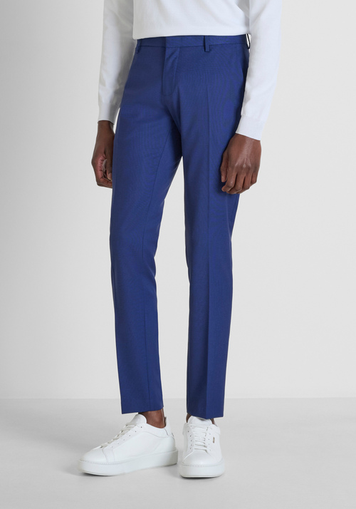 TROUSERS SLIM FIT "BONNIE" IN STRETCH VISCOSE BLEND MICRO PATTERN - TROUSERS | Antony Morato Online Shop
