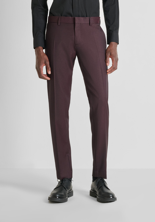 "BONNIE" SLIM FIT TROUSERS IN STRETCH VISCOSE MICRO PATTERN - Pantalones | Antony Morato Online Shop