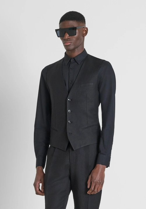 GILET SLIM EN LIN VISCOSE MÉLANGÉ - Costume 3 Pièces | Antony Morato Online Shop
