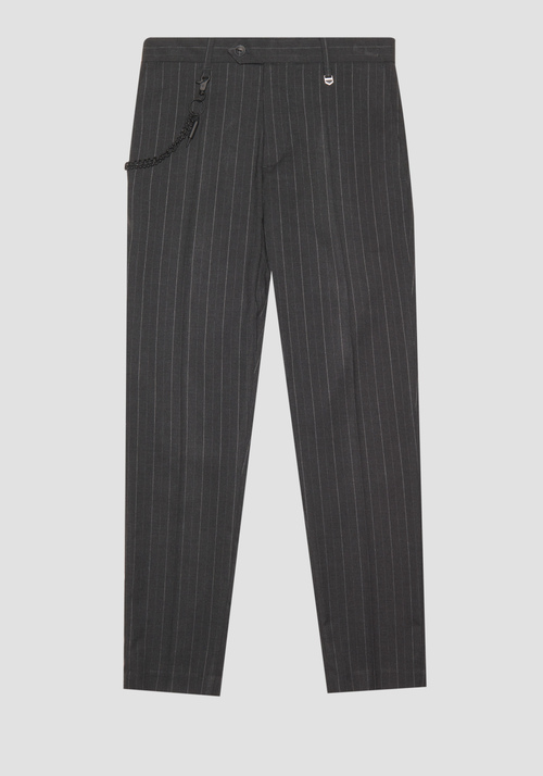 "ROY" ANKLE-LENGTH SLIM FIT TROUSERS WITH PINSTRIPE MOTIF - Trousers | Antony Morato Online Shop