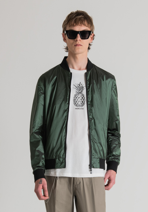 REGULAR FIT BOMBER JACKET IN TECHNICAL FABRIC WITH METALLIC EFFECT - Men's Field Jackets and Coats | Antony Morato Online Shop