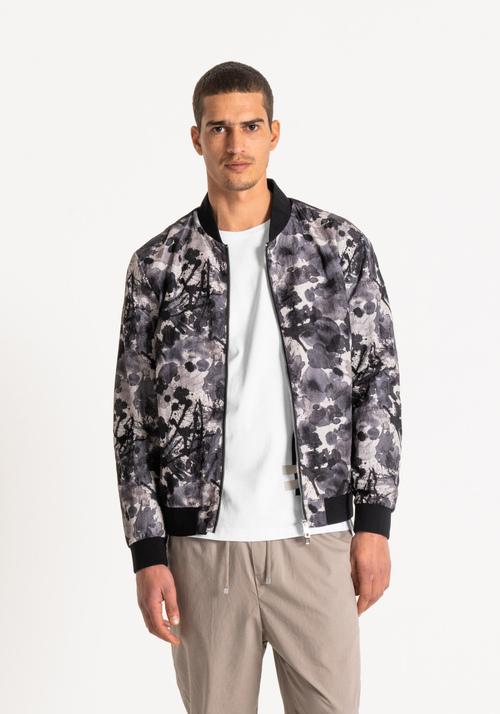 REGULAR-FIT NYLON BOMBER JACKET WITH PRINT DESIGN - Field Jackets & Coats | Antony Morato Online Shop