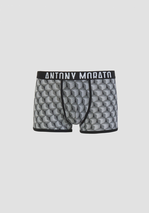 COTTON BOXERS WITH GEOMETRIC PRINT - Men's Underwear | Antony Morato Online Shop