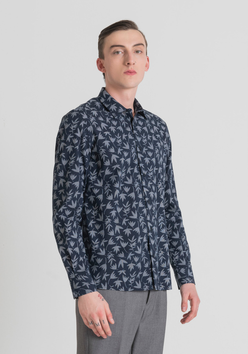 "BARCELONA" REGULAR-FIT SHIRT IN PRINTED COTTON BLEND - Men's Shirts | Antony Morato Online Shop