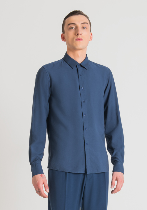 "BARCELONA" STRAIGHT FIT REGULAR SHIRT IN SOFT VISCOSE BLEND FABRIC - Men's Shirts | Antony Morato Online Shop