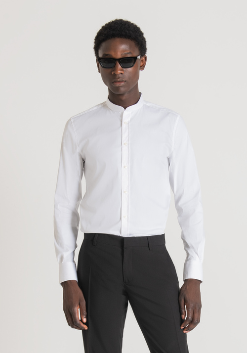 Cotton shirt with mandarin collar - Clothing | Antony Morato Online Shop