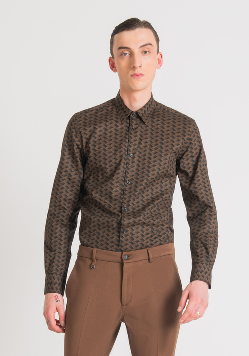 "NAPOLI" SLIM FIT SHIRT IN 100% PRINTED COTTON - Men's Shirts | Antony Morato Online Shop
