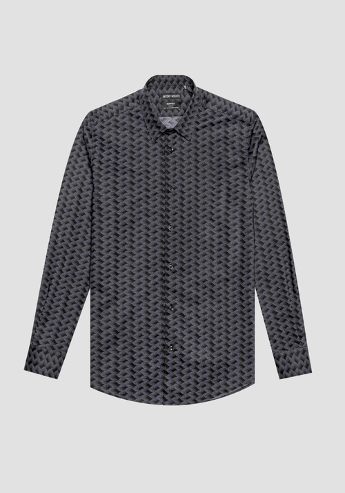 “NAPOLI” SLIM FIT 100% COTTON SHIRT WITH MICRO PATTERN - Men's Shirts | Antony Morato Online Shop