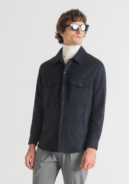 REGULAR FIT WOOL-BLEND SHIRT - Men's Shirts | Antony Morato Online Shop