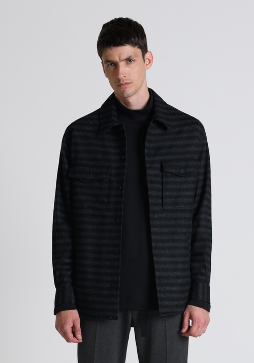 REGULAR FIT SHIRT IN STRIPED WOOL-BLEND FABRIC - Archivio 35% OFF | Antony Morato Online Shop