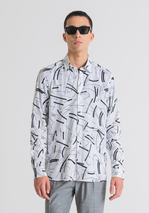 STRAIGHT FIT REGULAR SHIRT WITH ALL-OVER PRINT - Men's Shirts | Antony Morato Online Shop