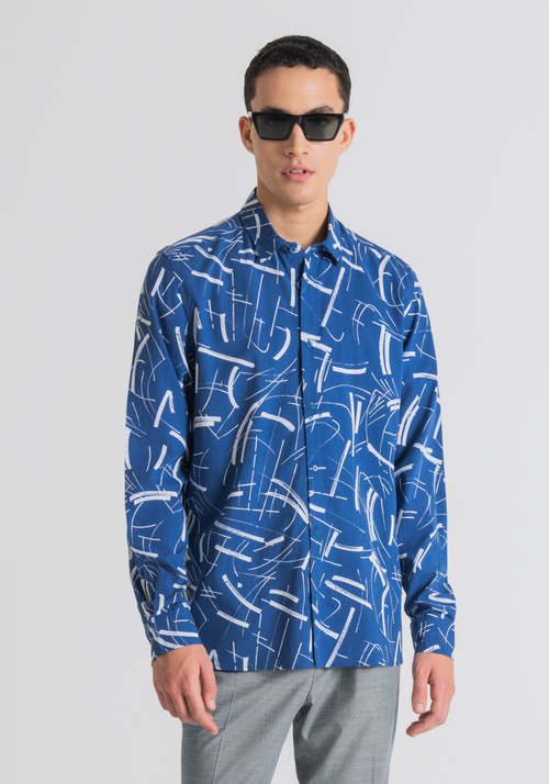 STRAIGHT FIT REGULAR SHIRT WITH ALL-OVER PRINT - Men's Shirts | Antony Morato Online Shop