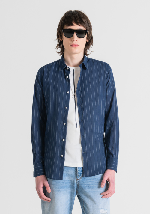 SLIM-FIT SHIRT IN LIGHTWEIGHT COTTON WITH A MICRO-STRIPE PATTERN - Shirts | Antony Morato Online Shop