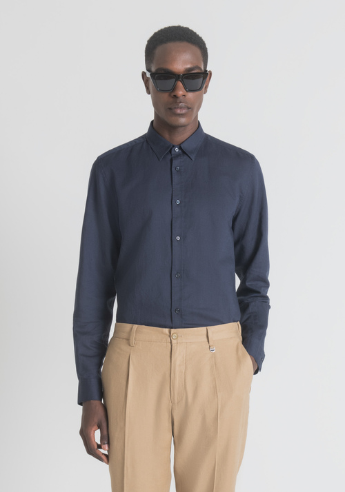 SLIM-FIT SHIRT IN SOFT LINEN BLEND FABRIC - Men's Shirts | Antony Morato Online Shop