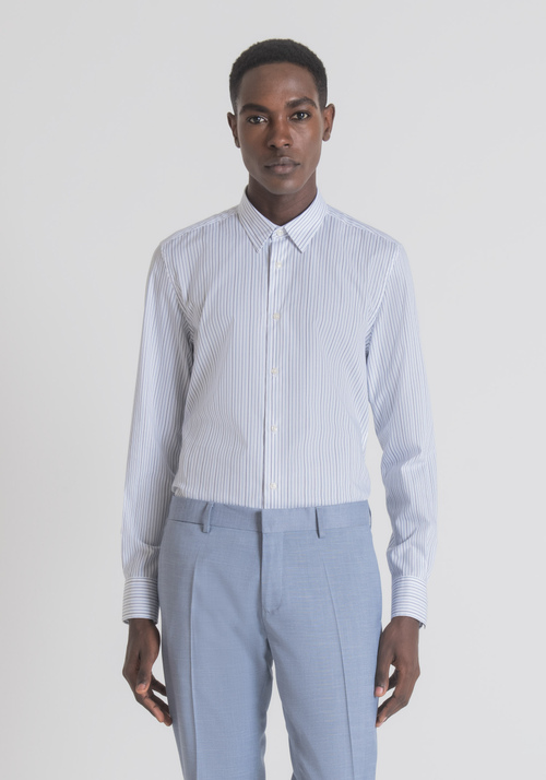 SLIM-FIT SHIRT IN PURE COTTON WITH STRIPED PATTERN - Men's Shirts | Antony Morato Online Shop