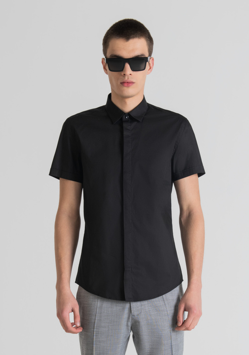 Slim-Fit-Hemd in Unifarbe - Hemden | Antony Morato Online Shop