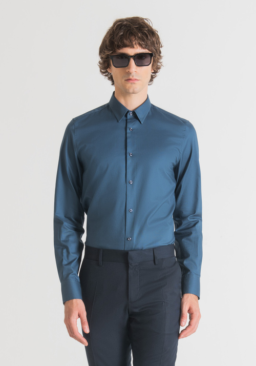 "NAPOLI" SLIM-FIT SHIRT IN SOFT MICRO-WEAVE COTTON - Men's Shirts | Antony Morato Online Shop