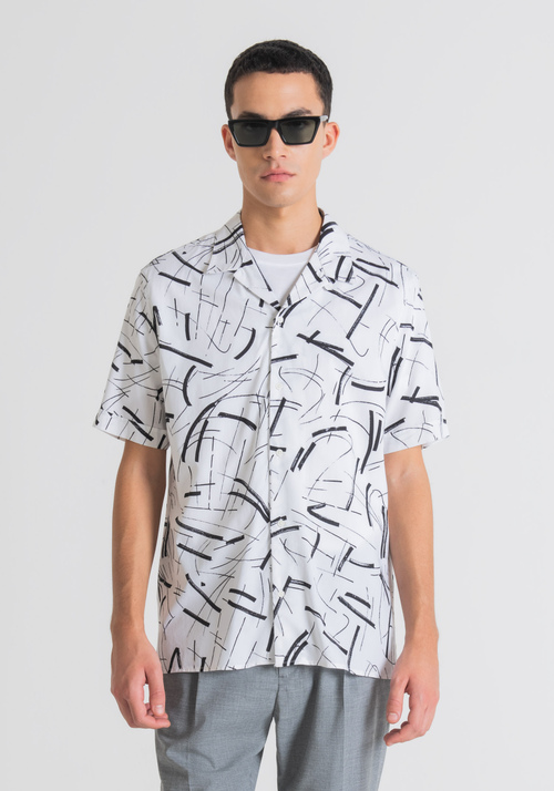 STRAIGHT-FIT SHORT-SLEEVED SHIRT WITH ALL-OVER PRINT - Men's Shirts | Antony Morato Online Shop