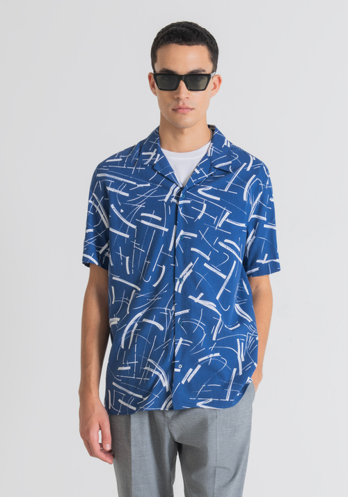 STRAIGHT-FIT SHORT-SLEEVED SHIRT WITH ALL-OVER PRINT - Men's Shirts | Antony Morato Online Shop