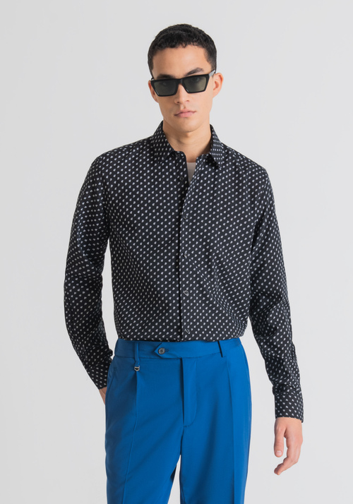 CHEMISE STRAIGHT FIT AVEC MICRO-MOTIF ALL-OVER - Soldes 50% OFF | Antony Morato Online Shop