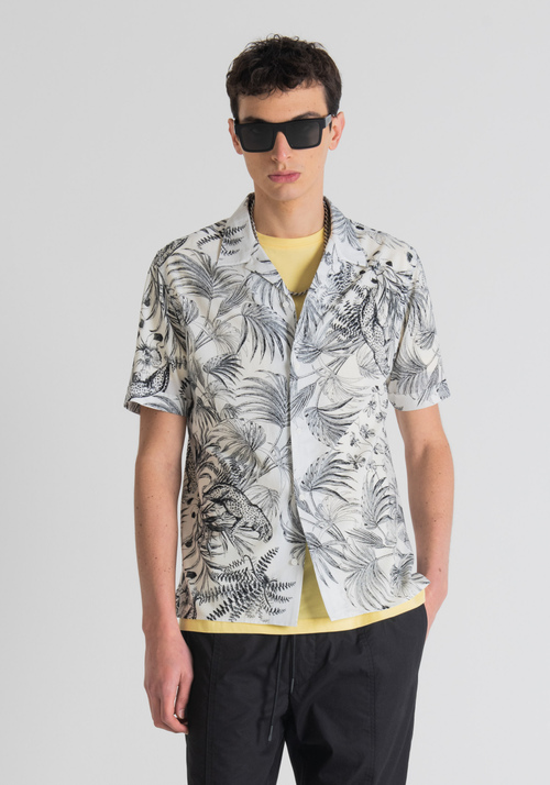 “HONOLULU” STRAIGHT FIT SHIRT WITH JUNGLE PRINT - Shirts | Antony Morato Online Shop