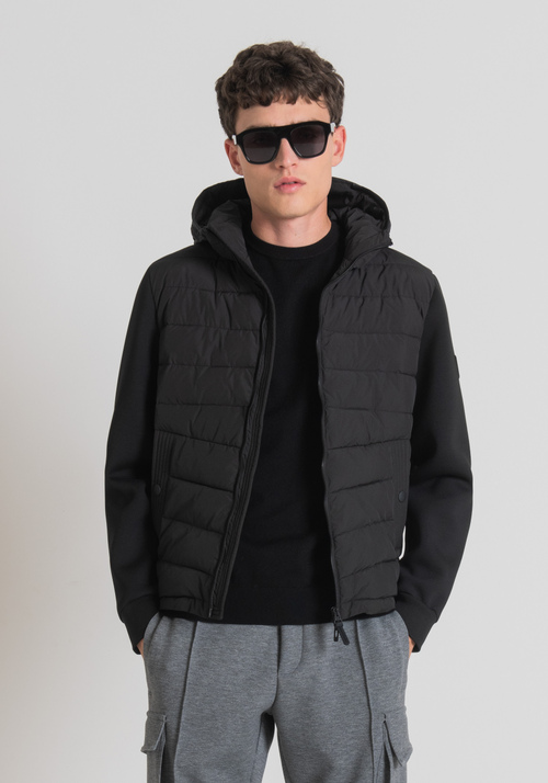 SLIM-FIT JACKET IN PADDED TECHNICAL FABRIC WITH HOOD - Men's Field Jackets and Coats | Antony Morato Online Shop