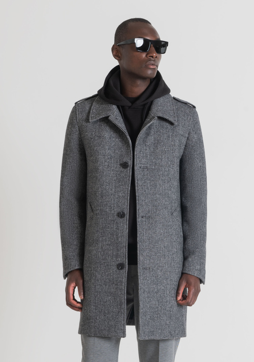 "RICHARD" WOOL AND CASHMERE BLEND REGULAR-FIT COAT - Men's Field Jackets and Coats | Antony Morato Online Shop