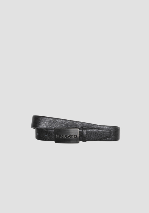 TUMBLED LEATHER BELT WITH POLISHED BUCKLE - Accessories | Antony Morato Online Shop